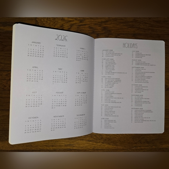 New Rae Dunn 2026 Monthly Planner 12-month Black/Ivory Stripes Calendar - Picture 10 of 13